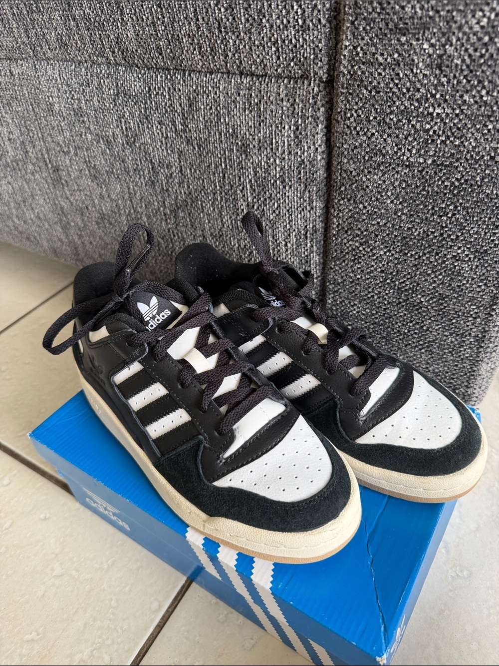 adidas Kids Black and White Low-Top Sneakers with Three Stripes